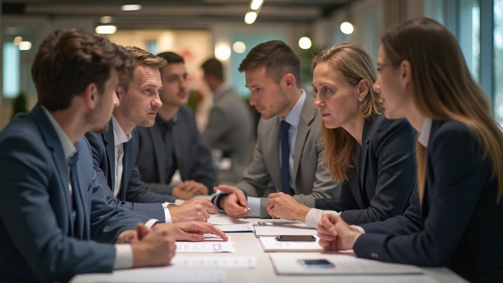 Professionele zakelijke omgeving met Nederlands sprekende collega's die samenwerken