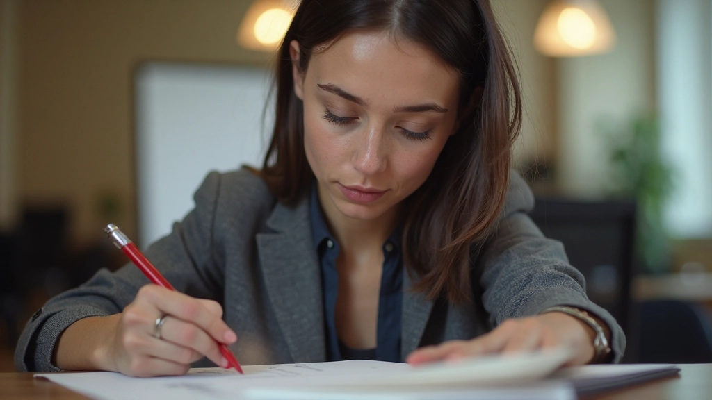 Studente aan bureau met rode pen die fouten in Nederlands oefeningen corrigeert