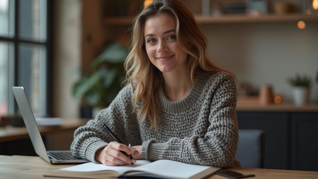 Jonge internationale student aan bureau met Nederlands leermateriaal en laptop